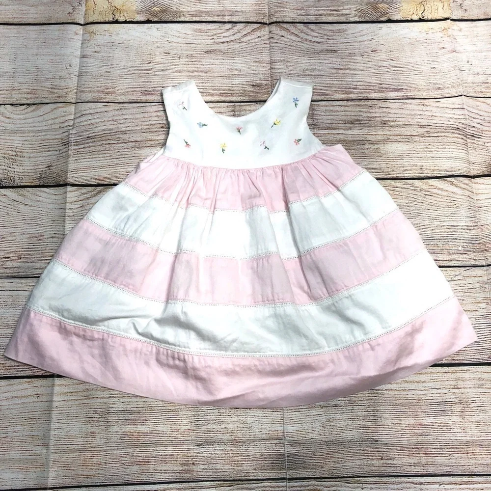 Janie and Jack Pink and White Sundress Size 12 to 18